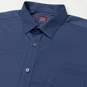UNTUCKit Men Slim Shirt Blue Performance Gironde Long Sleeve Button Stretch‎ 2XL